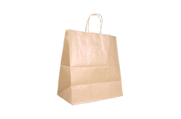 #4 Paper Bags With Twisted Handle-Kraft-Medium W8"xB5"xL11" (200/Case)